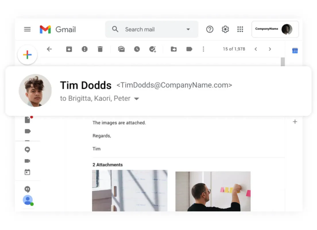 Obtenha o Gmail para negócios